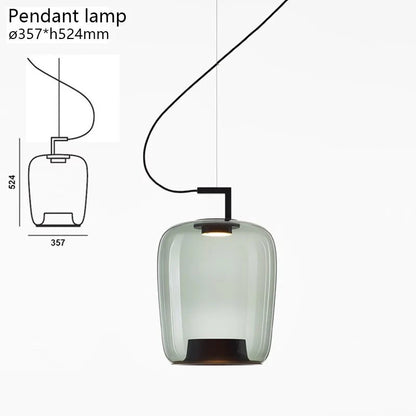 Frost Pendant Light – Minimalist Smoke Glass with Black Accents