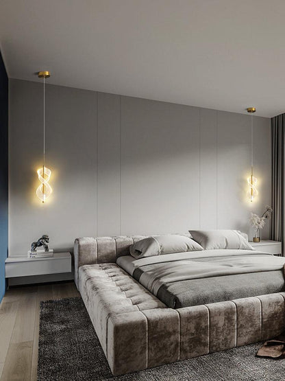 Twisted Spiral LED Pendant Light – Modern Minimal Hanging Lamp for Bedroom & Living Room