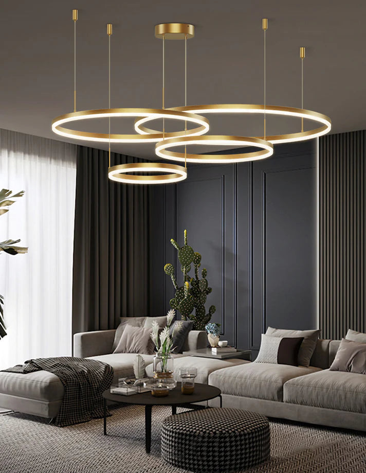 Stello Modern LED 4 Ring Chandelier