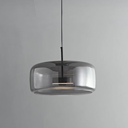 Modern Smoke Grey Glass Dome Pendant Light – LED Compatible