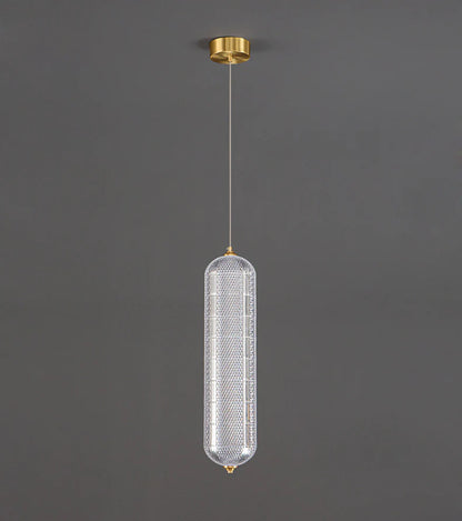 Aurora Capsule Pendant – Luxe Crystal Mesh Light