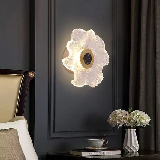 Flower Led Glass Wall Light