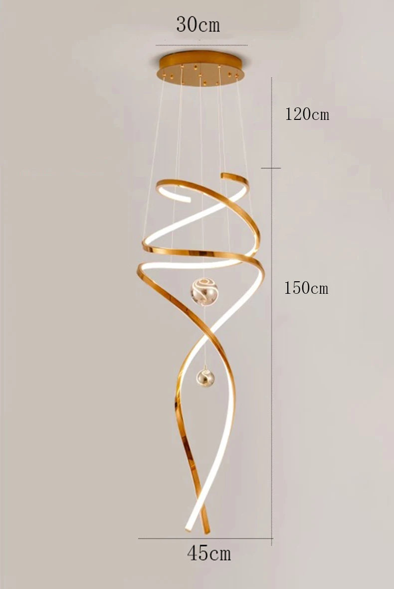 Stello curvy modern double height chandelier