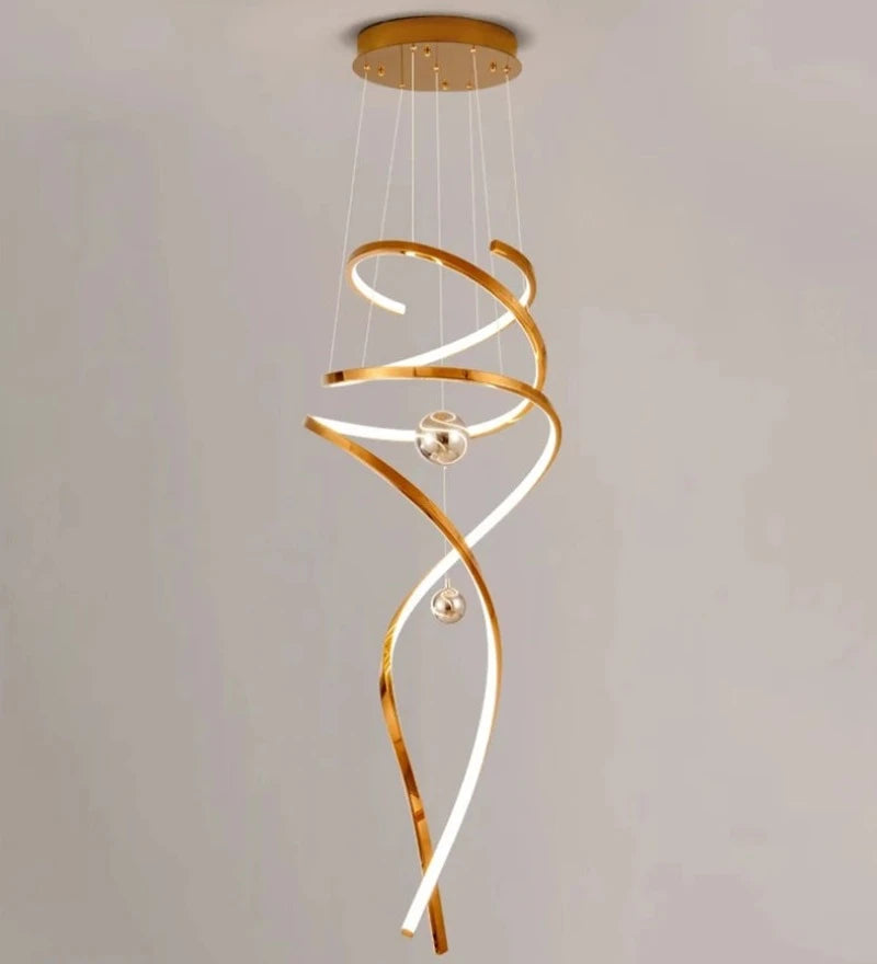 Stello curvy modern double height chandelier