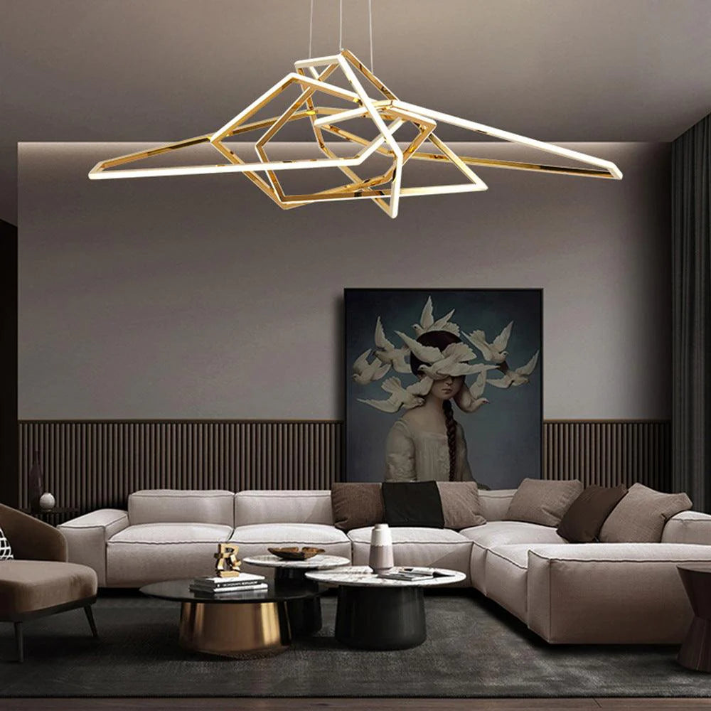Modern 1000MM Brass Ring LED Chandelier – Warm White