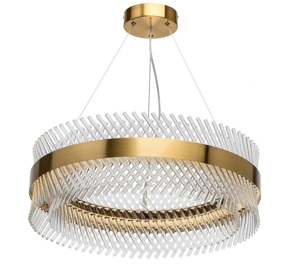 Modern 800MM LED Chandelier with Crystal Ring Design – Warm White Light