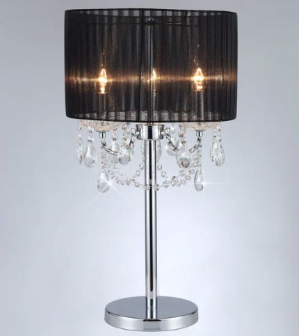 SPARKLER Black Fabric Table Lamp - 3 Lights