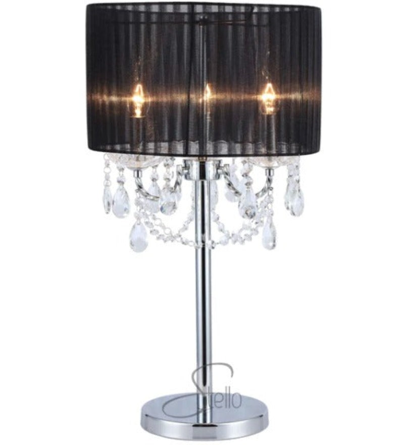 SPARKLER Black Fabric Table Lamp - 3 Lights