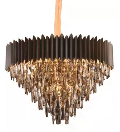 MOSSI BLACK METAL WITH CRYSTAL CHANDELIER - 9 Light