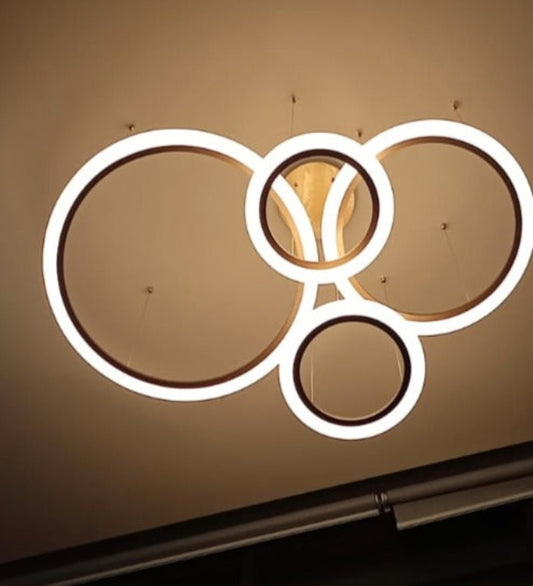 OUSGAR MODERN LED  4 RING CHANDELIER