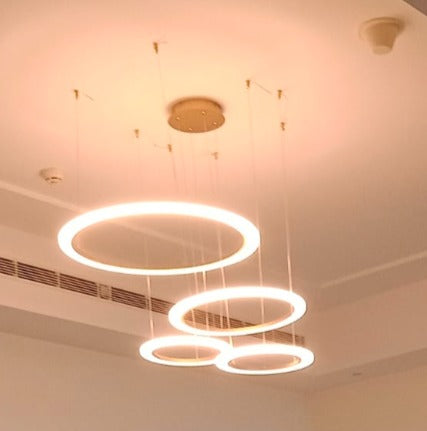 OUSGAR MODERN LED  4 RING CHANDELIER