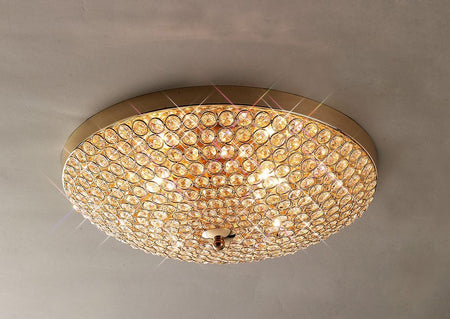 Diyas IL30757 Ava Ceiling 6 Light French Gold/Crystal