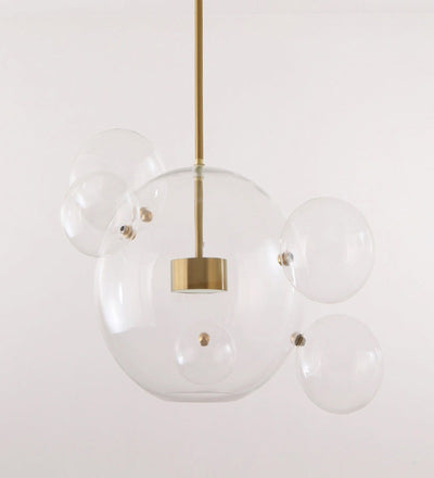 Round  Transparent 6 Clear Glass Pendant Lamp