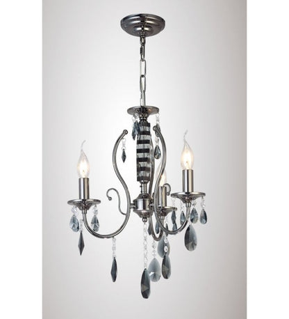 Diyas Luna Ceiling 3 Light Black Chrome/Crystal