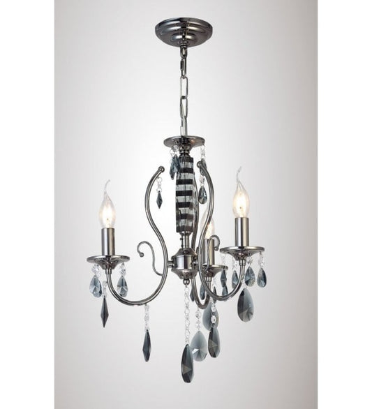 Diyas Luna Ceiling 3 Light Black Chrome/Crystal