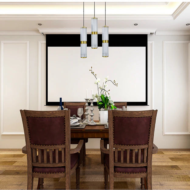 Double Crystal Glass Tube Pendant Light – Gold Finish