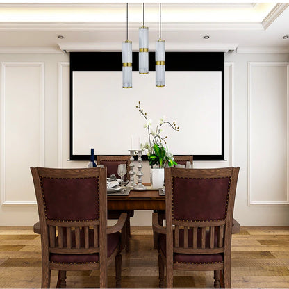 Double Crystal Glass Tube Pendant Light – Gold Finish