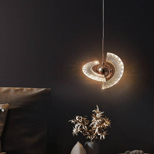 Gold Twistable Crystal Hanging Pendant Light