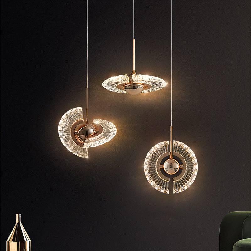 Gold Twistable Crystal Hanging Pendant Light
