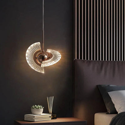 Gold Twistable Crystal Hanging Pendant Light