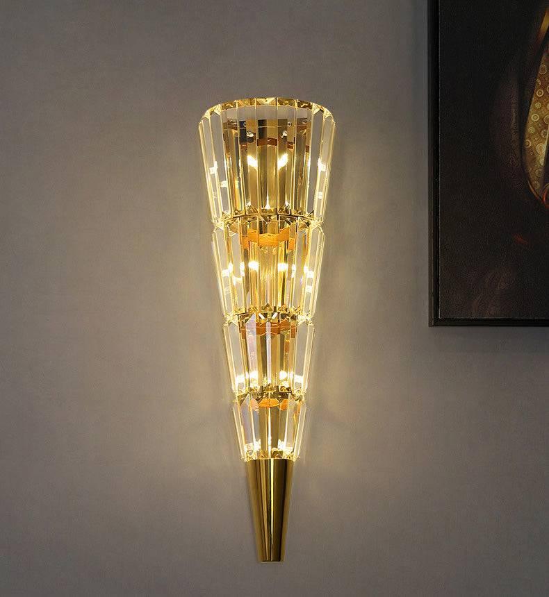 Crystal Big Modern Gold Metal Wall Light