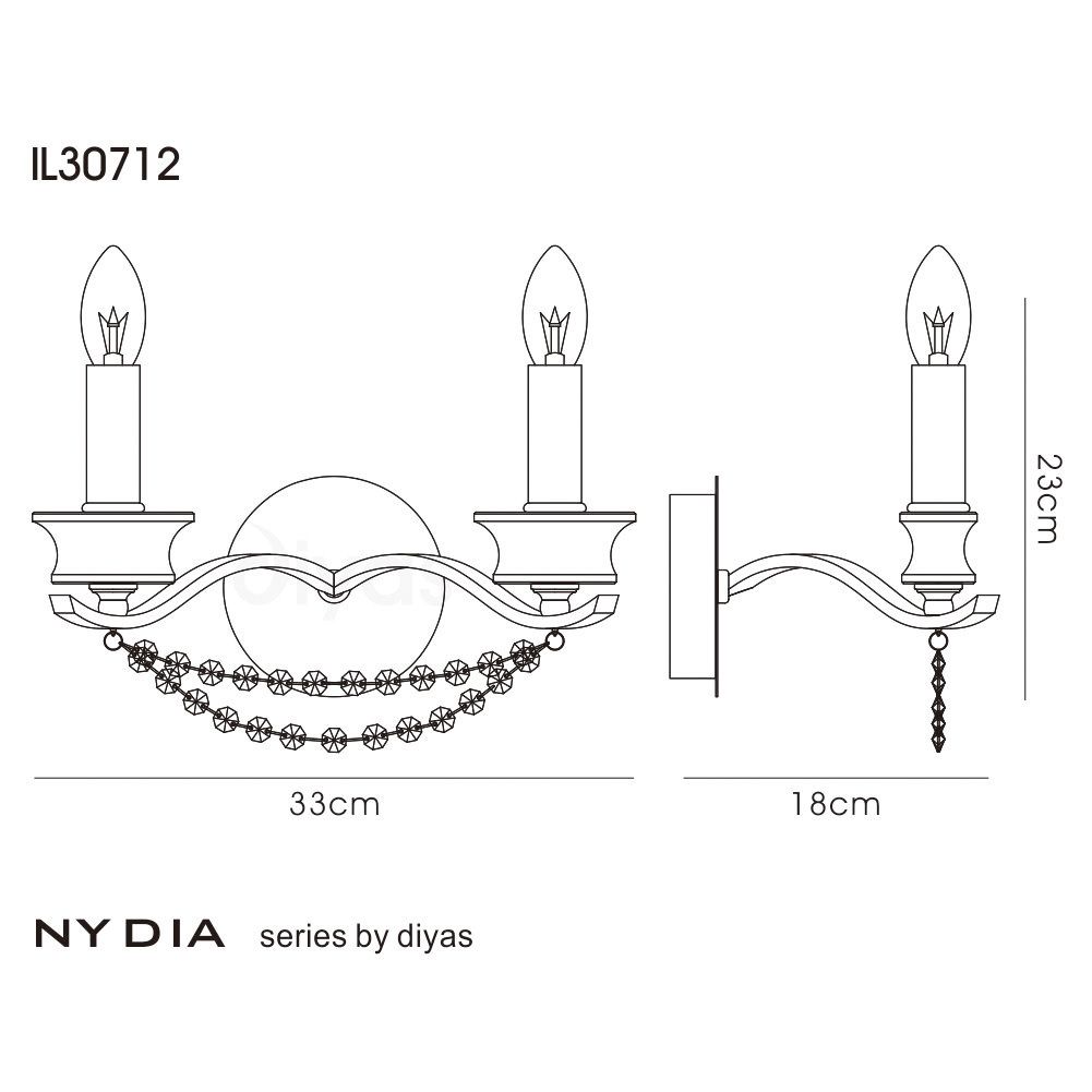 NYDIA WALL LAMP - 2 LIGHT