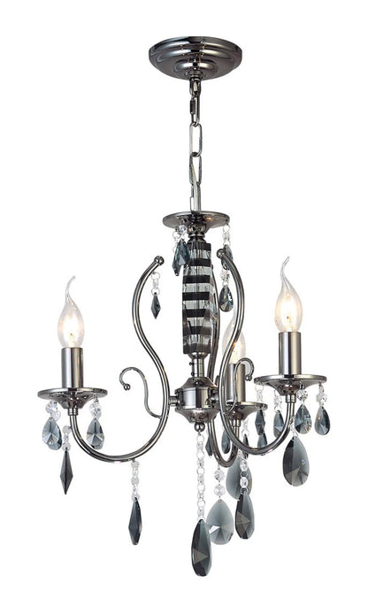 Diyas Luna Ceiling 3 Light Black Chrome/Crystal