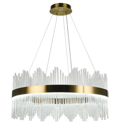 Curva Antique Gold Crystal Chandelier