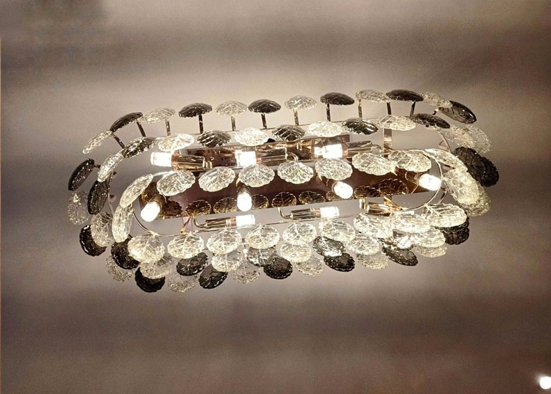 TREE LEAF CRYSTAL LINEAR CHANDELIER