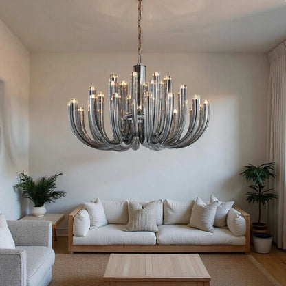 J Shape Smoke Glass Chandelier