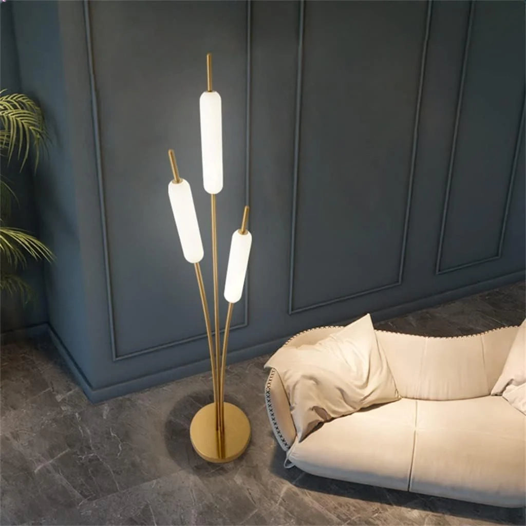 3 Frost Glass Gold Floor Standing lamp
