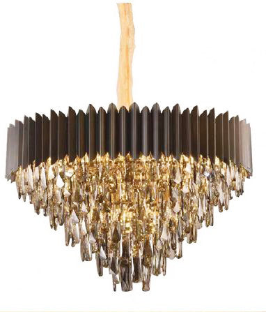 MOSSI BLACK METAL WITH CRYSTAL CHANDELIER - 9 Light