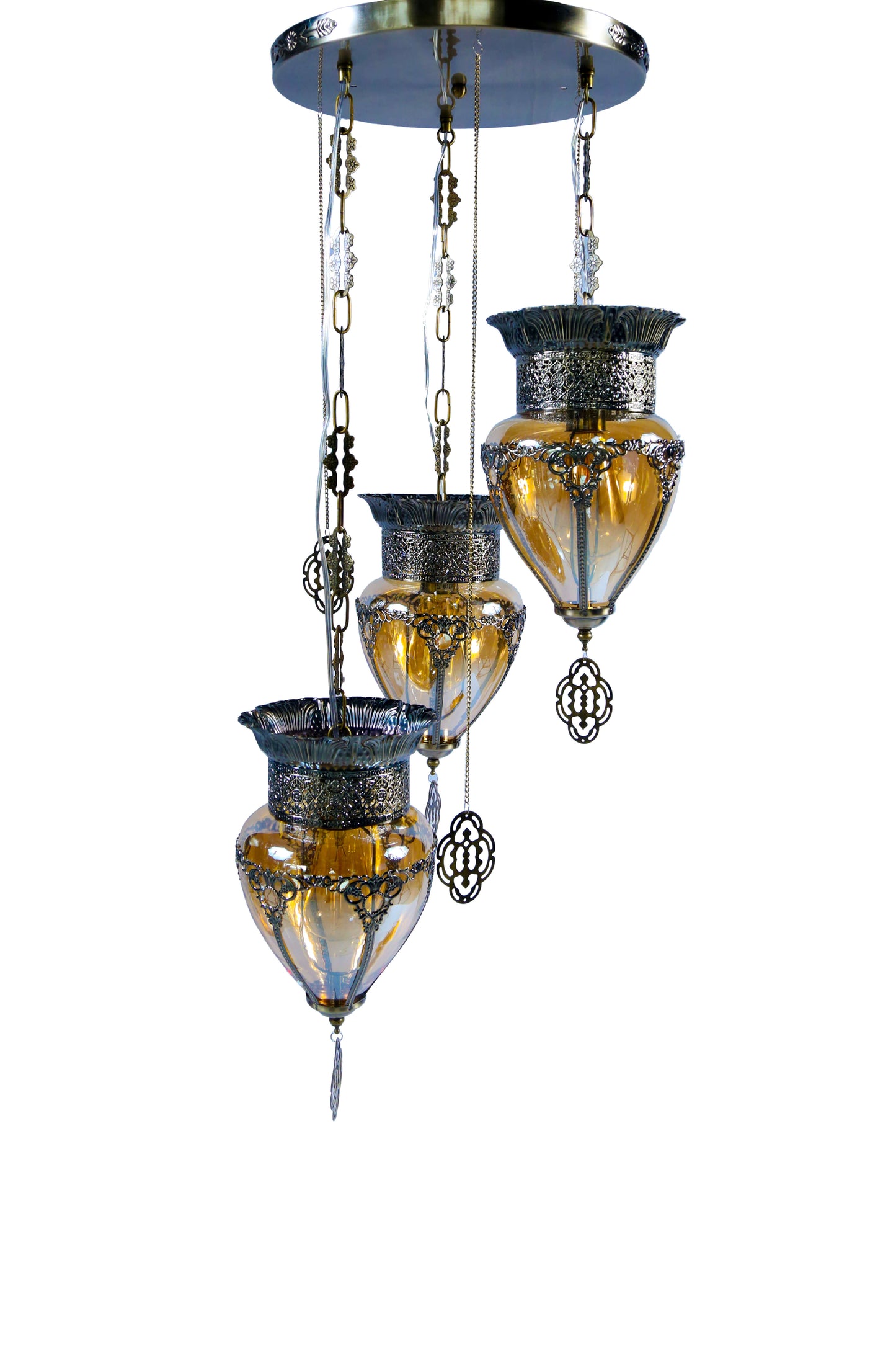 Augusto Antique Pendant Lamp-3 Lights - Stello Light Studio