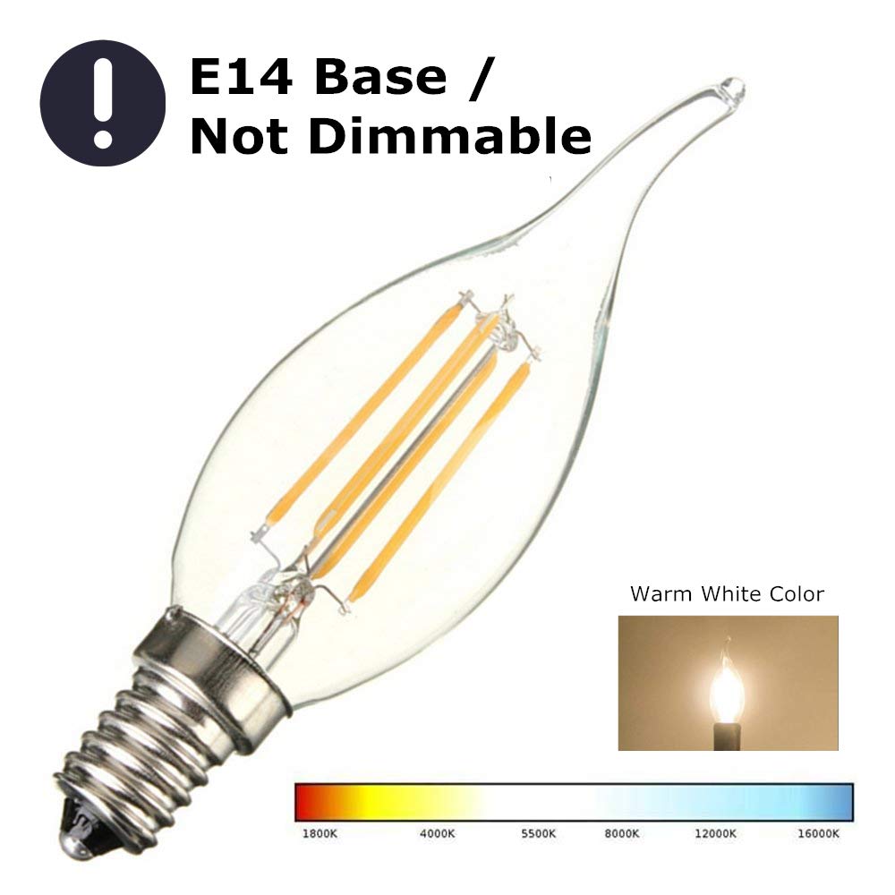 Stello Filament Candle LED Bent Tip Bulb ( E14 BASE/4 Watt ) - Stello Light Studio