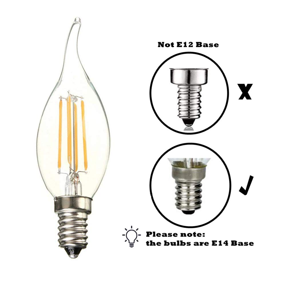 Stello Filament Candle LED Bent Tip Bulb ( E14 BASE/4 Watt ) - Stello Light Studio