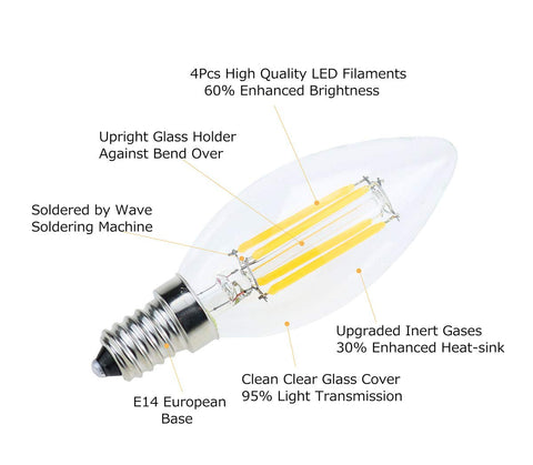 Stello Filament Candle LED Bulb ( E14 BASE/4 Watt )