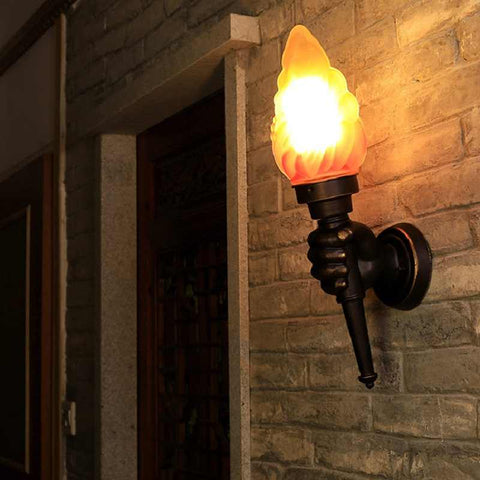 Creative Retro Industrial Torch Hand Wall Lamp