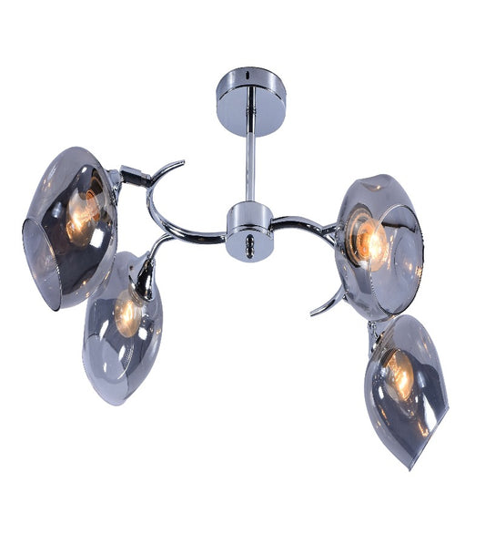 MAGRO Chrome Ceiling Chandelier - 4 Lights - Stello Light Studio