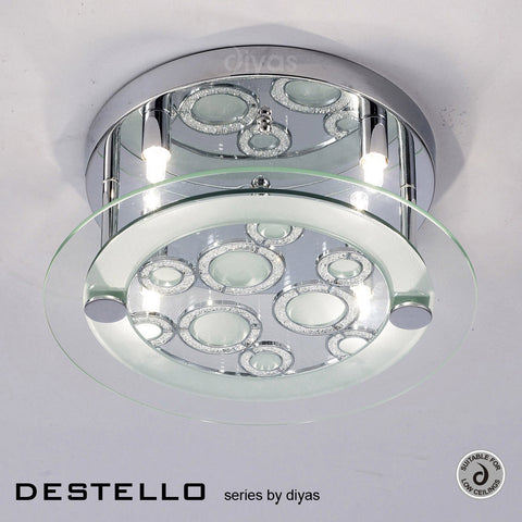 Diyas Destello Four Light Polished Chrome Ceiling Lamp - Stello Light Studio