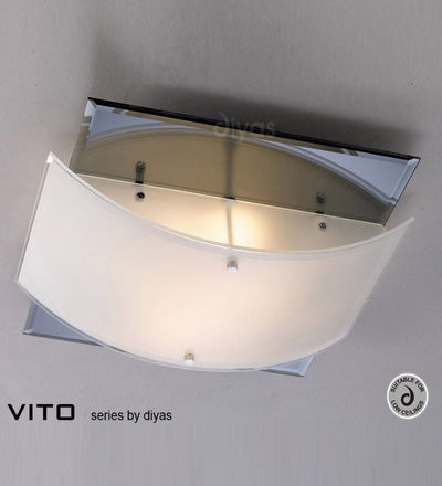 Diyas Vito Two Light Polished Chrome Flush Fitting - Stello Light Studio
