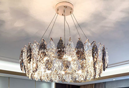 TREE LEAF CRYSTAL ROUND CHANDELIER