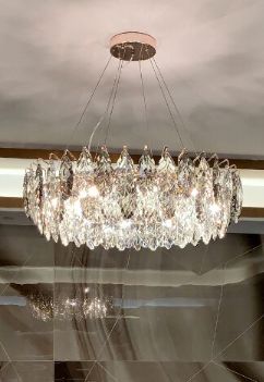 TREE LEAF CRYSTAL ROUND CHANDELIER