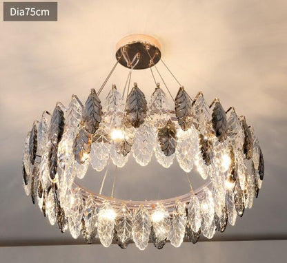 TREE LEAF CRYSTAL ROUND CHANDELIER