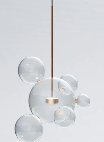 Round  Transparent 6 Clear Glass Pendant Lamp