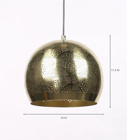 Acorn Antique Brass Metal Hanging Light