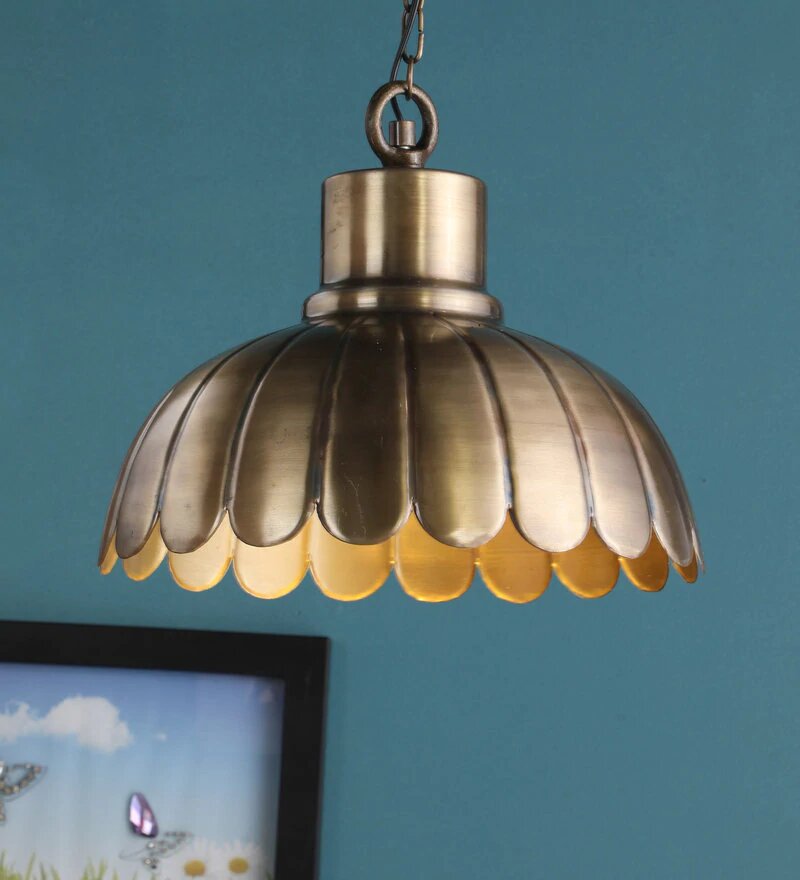 Acorn Antique Brass Metal Hanging Light - Stello Light Studio