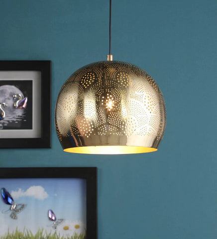 Acorn Antique Brass Metal Hanging Light