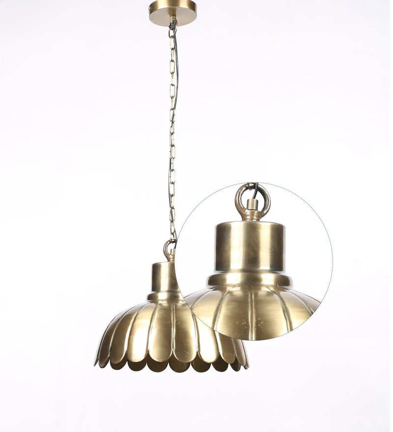 Acorn Antique Brass Metal Hanging Light - Stello Light Studio