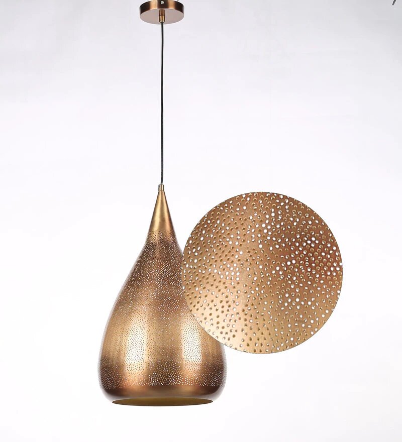 Acorn Antique Gold Metal Hanging Light - Stello Light Studio