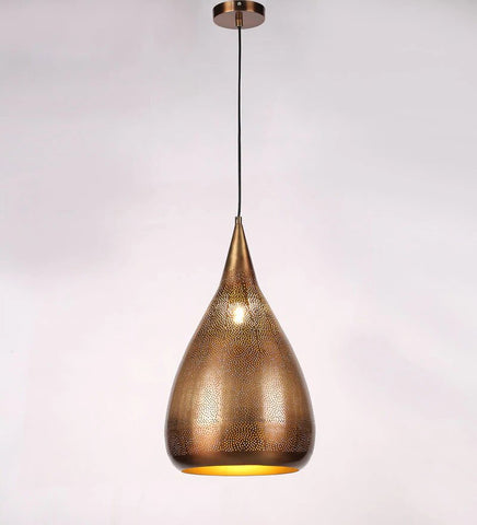Acorn Antique Gold Metal Hanging Light